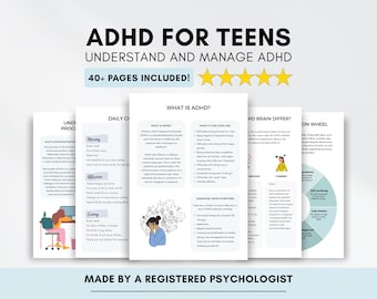 Hojas de trabajo sobre TDAH para adolescentes: Habilidades de afrontamiento y función ejecutiva (Descarga digital)