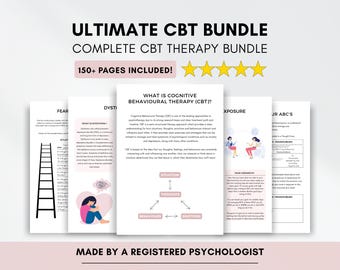 CBT Worksheets Mega Bundle: Therapist & Counselor Tools (PDF Digital Download)