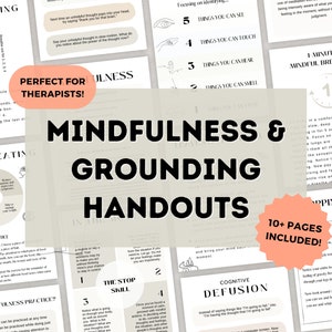 Mindfulness & Grounding Worksheets Bundle | Mindfulness Worksheets for Teens | Mental Health Worksheets | Mindfulness Bundle
