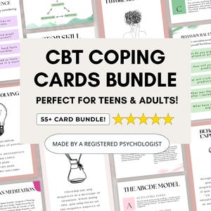 CBT Coping Skills Cards Bundle for Adults & Teens Emotional Regulation (PDF Digital Download)
