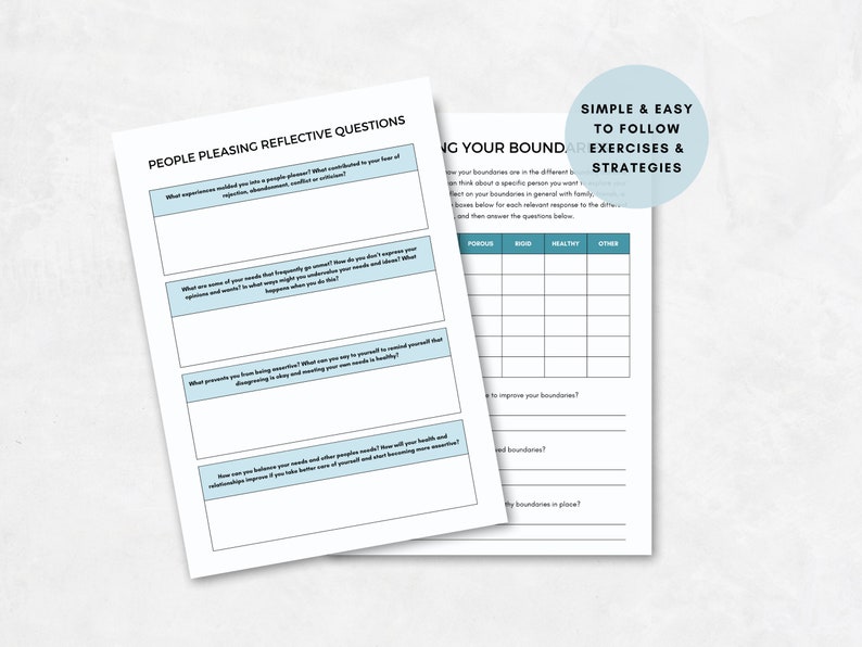 People Pleasing & Boundary Setting Worksheets