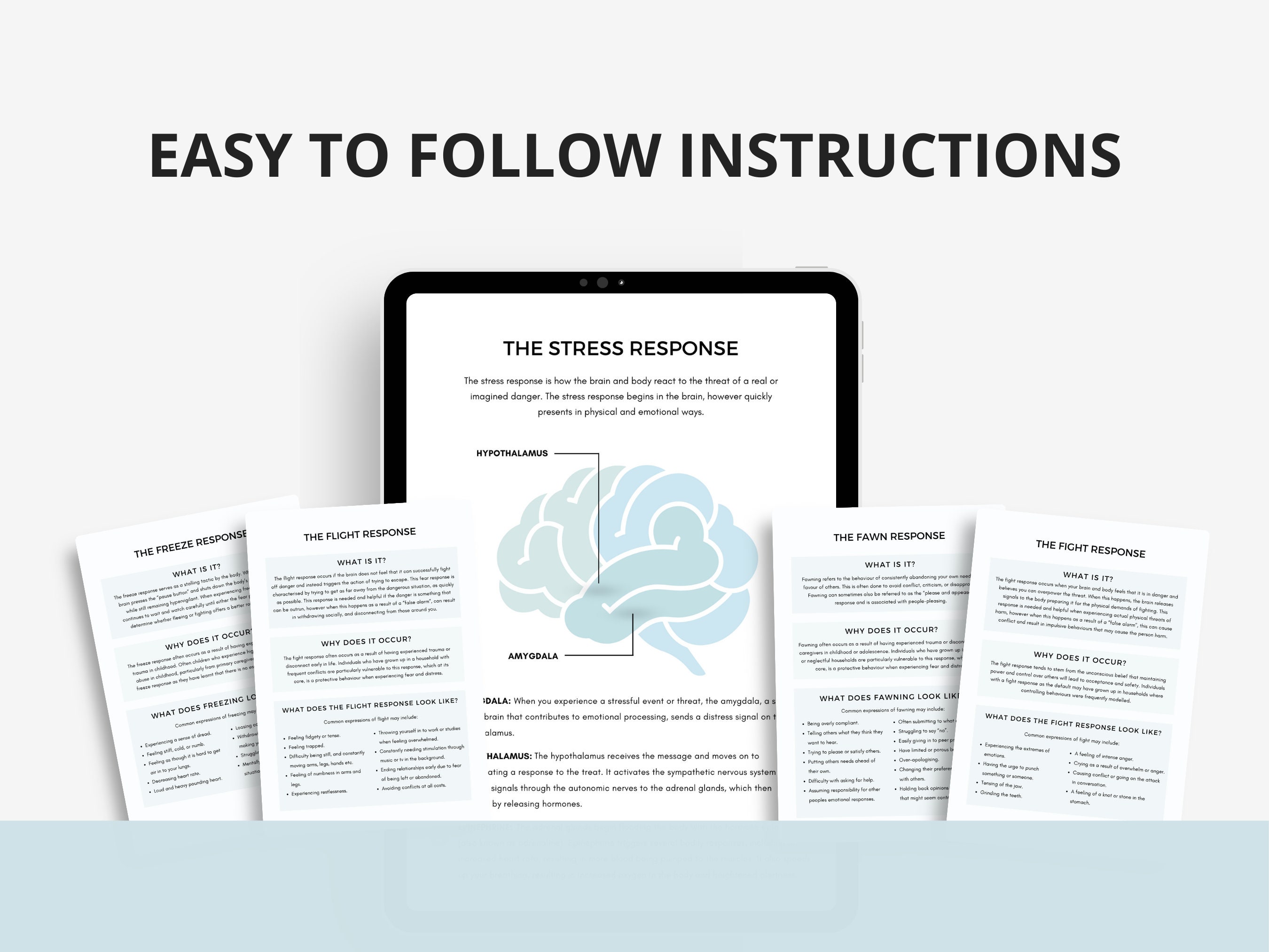 Fight Flight Freeze Fawn Response Worksheet Bundle, Therapist Resource ...