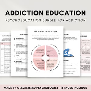 Addiction and the Brain, Addiction Recovery Education Bundle, Overcoming Addiction Therapist Resource for Counselor or Psychologist