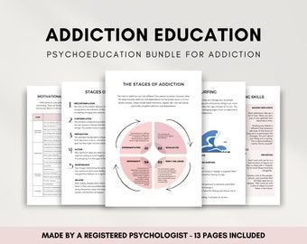 Addiction and the Brain, Addiction Recovery Education Bundle, Overcoming Addiction Therapist Resource for Counselor or Psychologist