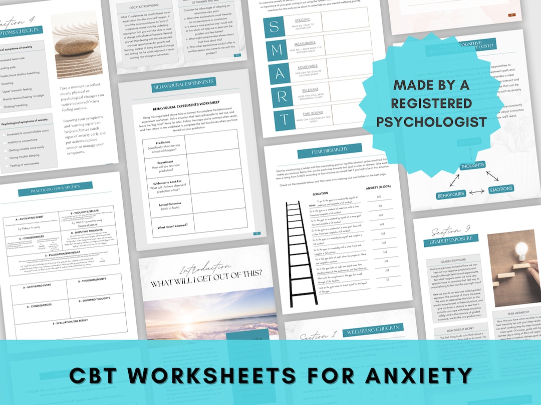 CBT Worksheets Anxiety Bundle Anxiety Worksheet for Teens - Etsy