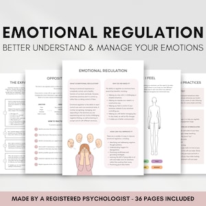 Arbeitsblätter zur emotionalen Regulierung, um Dysregulation besser zu verstehen, Emotionen zu bewältigen und Erdungsaktivitäten für das Sitzen mit Emotionen zu nutzen