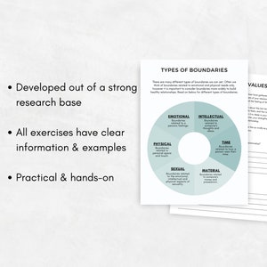 Boundaries Worksheet Bundle for Healthy Boundary Setting