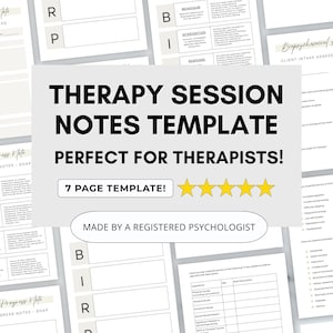 Therapy Session Notes Template for Counsellor or Therapist (PDF Digital Download)