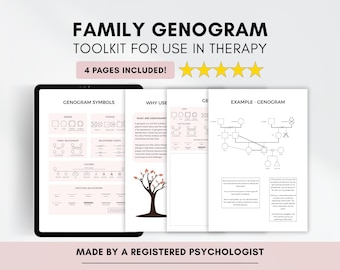Family Genogram Template: Therapy Tool for Counselors (PDF Digital Download)
