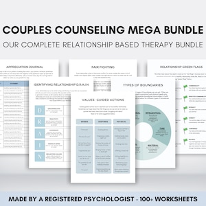 Couples Counseling Mega Bundle for Relationship Coach or Couples Therapist, Couples Therapy Worksheets for Healthy Boundary Setting