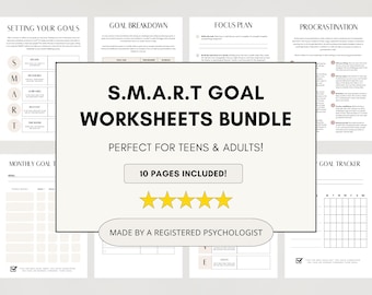 SMART Lernziel-Arbeitsblatt-Bundle mit Planer & Tracker zur Überwindung von Aufschiebertum (PDF Download)