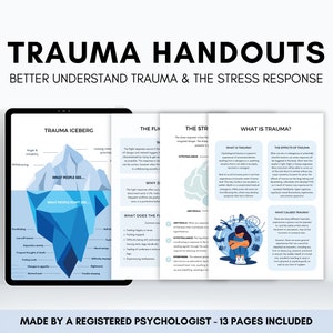 Trauma Therapy Handout to Better Understand and Manage Trauma, Stress Response and PTSD Symptoms, Fight, Flight, Freeze & Stuck Points