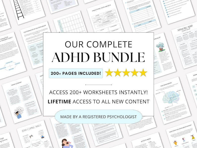 ADHD Worksheets Complete Bundle
