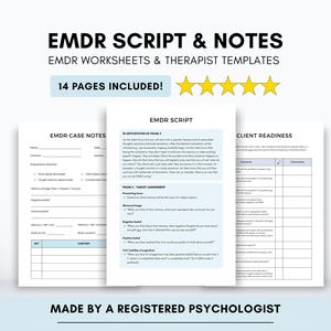 Script EMDR et lot de notes : feuilles de travail pour thérapeute en traumatologie (téléchargement numérique)