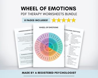 Hojas de trabajo de la Rueda de las Emociones: Regulación emocional (Descarga digital)