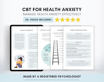 CBT Health Anxiety Worksheets: Coping Skills, Identify Triggers (Printable & Fillable)
