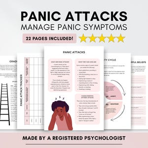 Panic Attack Worksheets for Managing Anxiety Cycle with Graded Exposure (PDF Digital Download)