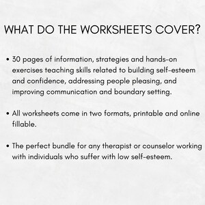 Self-Esteem Worksheets: Confidence Building Workbook (Digital Download)