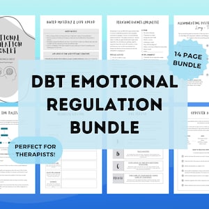 Emotional Regulation DBT Skills Worksheets Bundle | DBT Workbook for Teens | Mental Health Worksheet | Emotional Regulation Bundle Digital