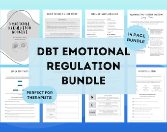 Pacchetto di fogli di lavoro sulle competenze DBT sulla regolazione emotiva / Libro di esercizi DBT per adolescenti / Foglio di lavoro sulla salute mentale / Pacchetto di regolazione emotiva digitale