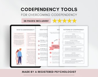 Bundel codependency-werkbladen met informatie voor therapeuten voor het stellen van grenzen (digitale pdf-download)