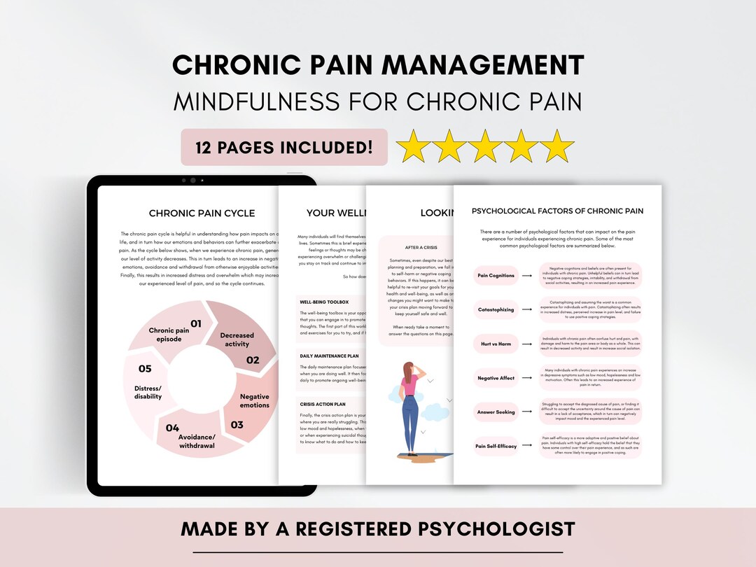 Chronic Pain Management Worksheets With Coping Skills & Mindfulness ...