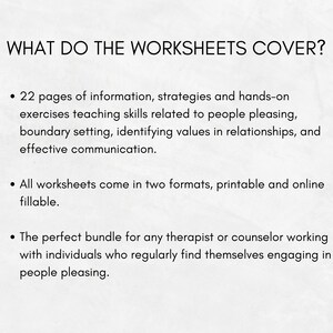 People Pleasing & Boundary Setting Worksheets