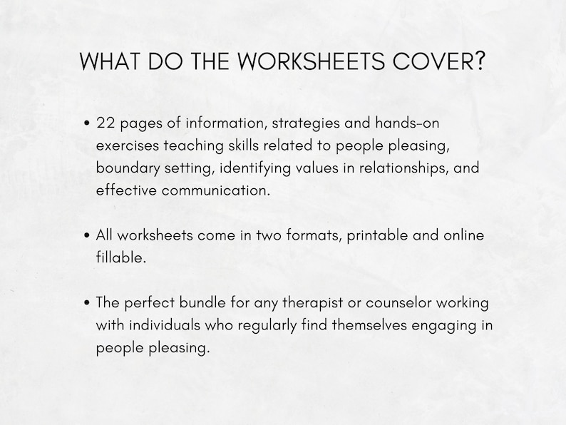 People Pleasing & Boundary Setting Worksheets