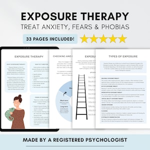 Exposure Therapy Worksheets for Overcoming Anxiety, Fears & Phobias (PDF Digital Download)