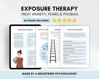 Exposure Therapy Worksheets for Overcoming Anxiety, Fears & Phobias (PDF Digital Download)