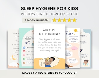 Sleep Hygiene Poster Bundle for Kids: Sleep Tips (PDF Digital Download)