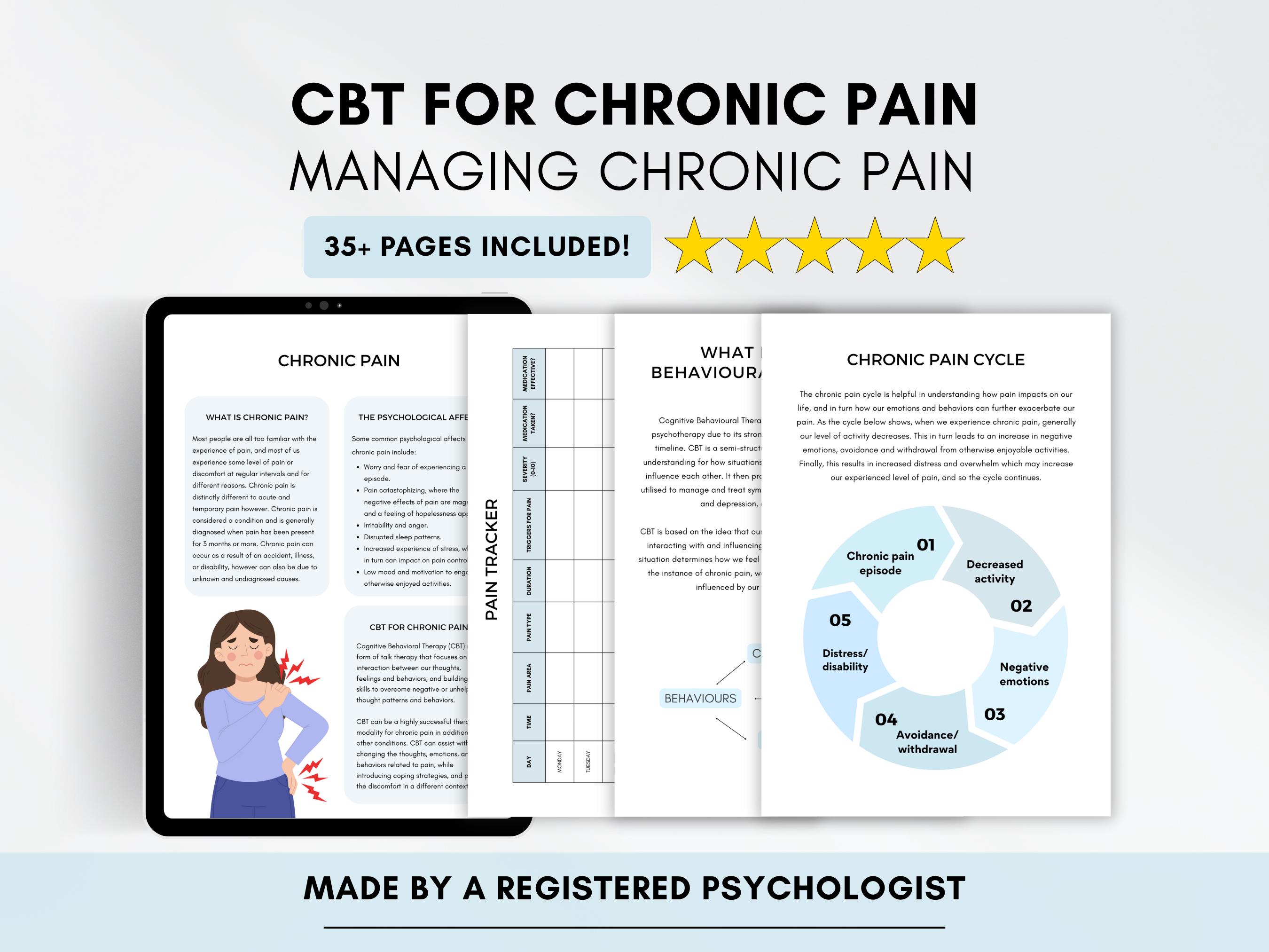 Pain Management Handout.pdf CBT Worksheets for Chronic Pain With Management Tracker (PDF Digital ...