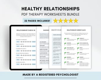 Couples Therapy Worksheets: Healthy Relationships & Communication (PDF Digital Download)