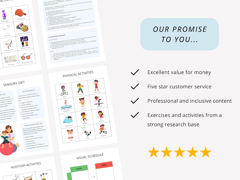 Sensory Diet Therapy Toolbox with Visual Schedules