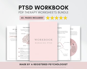 Cuaderno de trabajo sobre TEPT para el trauma, la respuesta al estrés y el crecimiento personal (descarga digital en PDF)