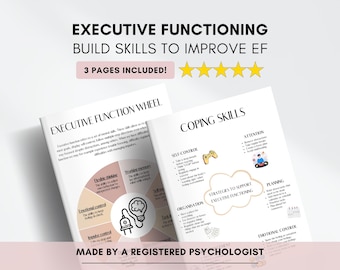 Executive Functioning & Coping Skills Worksheets for Teens and Adults (PDF Digital Download)