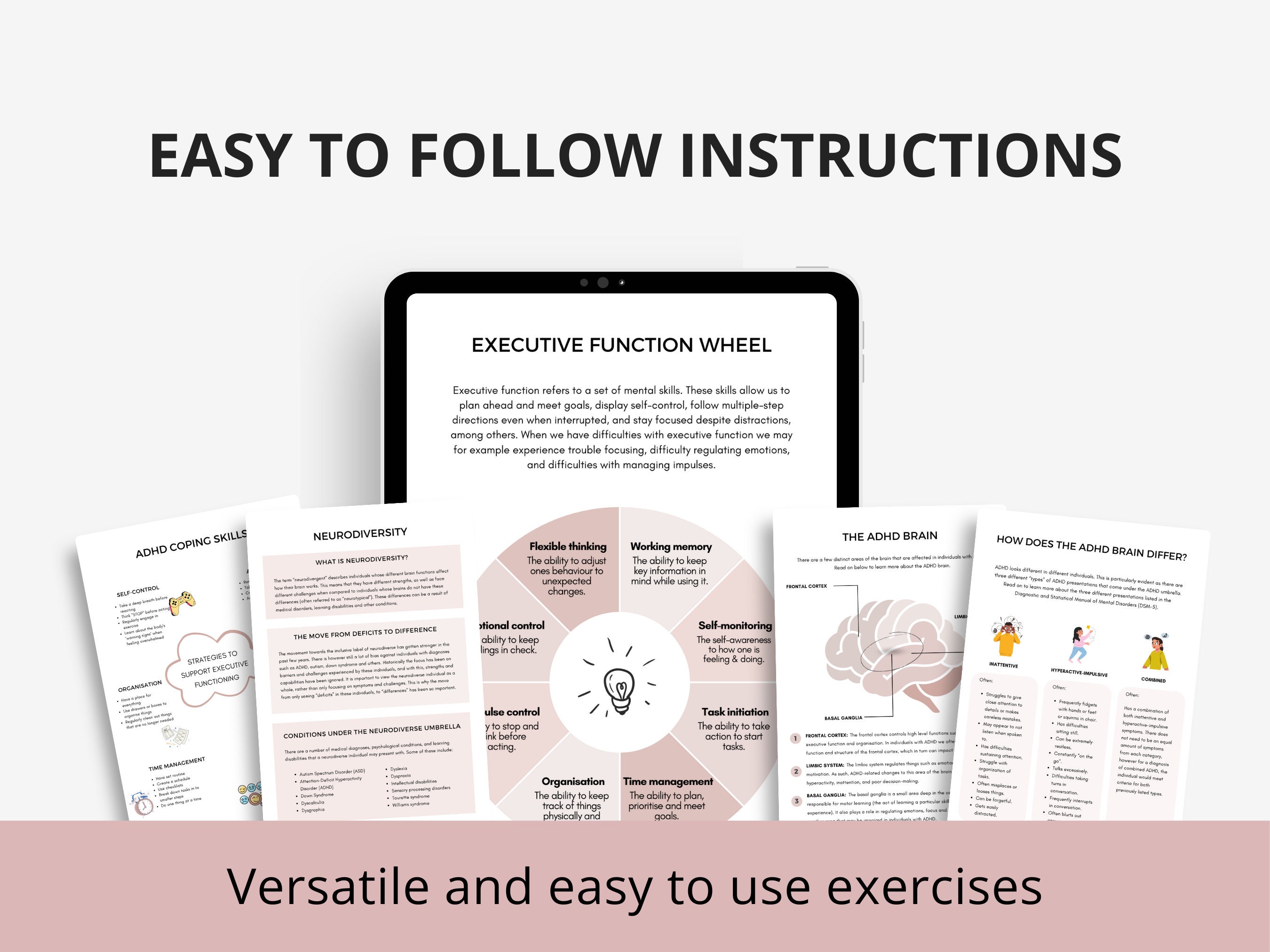 ADHD Brain Worksheets Bundle: Executive Functioning & Coping Skills ...