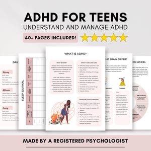 ADHD Worksheets for Teens: Executive Functioning & Coping Skills (Digital Download)