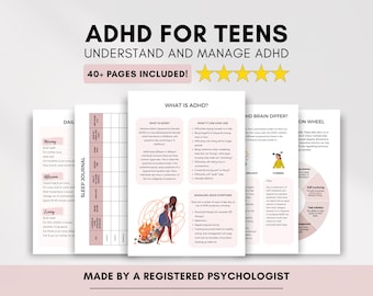 ADHD Worksheets for Teens: Executive Functioning & Coping Skills (PDF Digital Download)