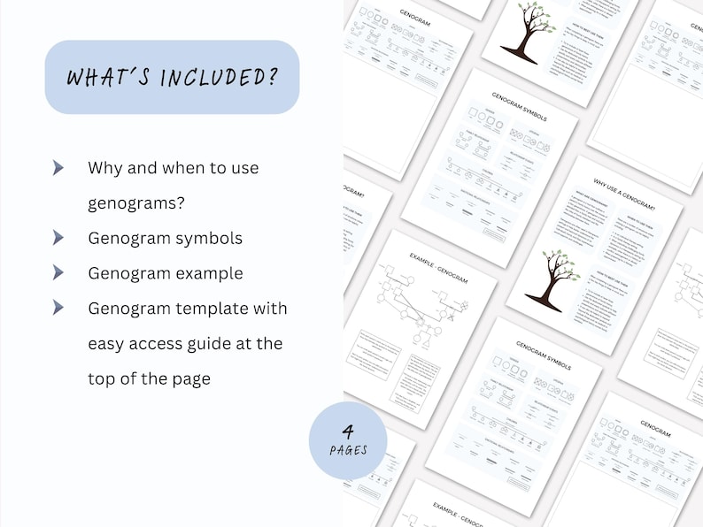Genogram Activity Worksheet Family Genogram Template Toolkit: Therapy Worksheets (PDF Digital ...