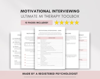 Caja de herramientas de terapia de entrevista motivacional, hojas de trabajo de entrevista motivacional con OARS (descarga digital en PDF)