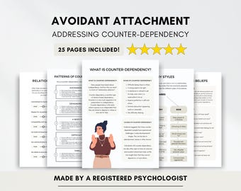 Avoidant Attachment Style Worksheets for Addressing Counter Dependency (PDF Digital Download)
