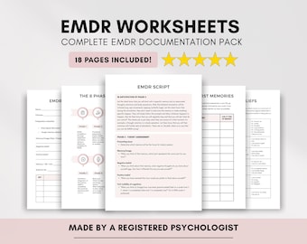 EMDR Worksheets Bundle: 8 Phases, Client Handouts (Digital Download)