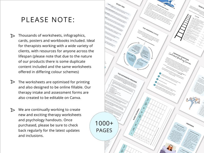 Mental Health Worksheets Whole Shop Bundle