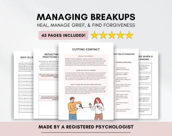 Breakup Recovery Therapy Exercises for Healing & Managing Grief (PDF Digital Download)