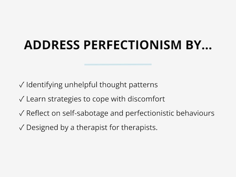 Perfectionism Worksheet Bundle