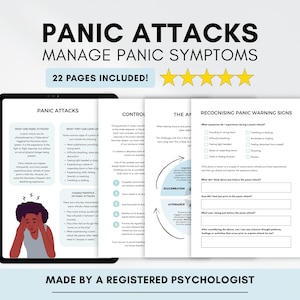 Panikangriffstherapie-Arbeitsblatt-Bundle zur Bewältigung des Angstzyklus mit abgestufter Belichtung