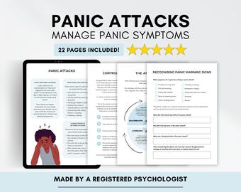 Panic Attacks Therapy Worksheet Bundle for Managing Anxiety Cycle with Graded Exposure