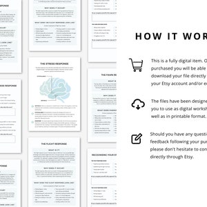 Fight Flight Freeze Fawn Response Worksheet Bundle, Therapist Resource ...