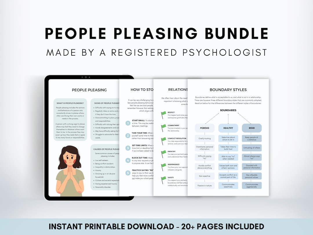 People Pleasing Worksheets Bundle Boundary Setting for Adults Fawn People Pleasing Worksheets Bundle Boundary Setting for Adults Fawn